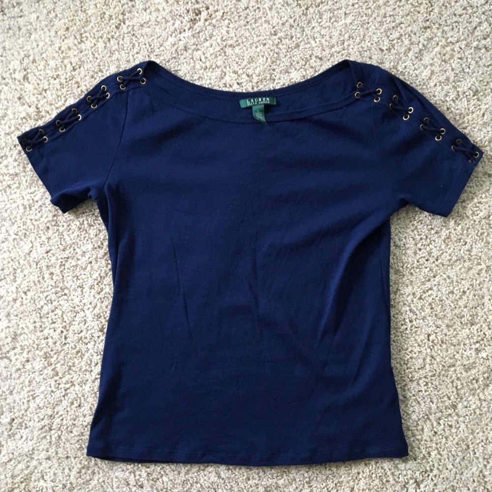 Ralph Lauren size large navy boatneck shirt